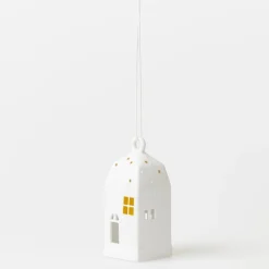 Weihnachtshaus Hänger Schnee 4x4x10cm