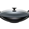 Wok mit Glasdeckel 36 cm Schwarz
