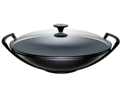 Wok mit Glasdeckel 36 cm Schwarz